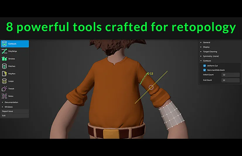 Blender模型拓扑插件 RetopoFlow v4.0.1