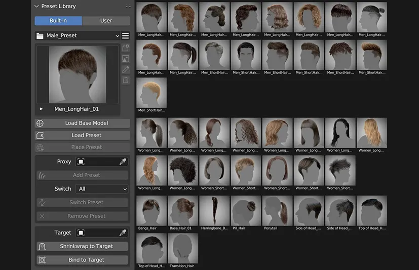 Blender三维毛发笔刷绘制插件 – 3D Hair Brush v4.7.1