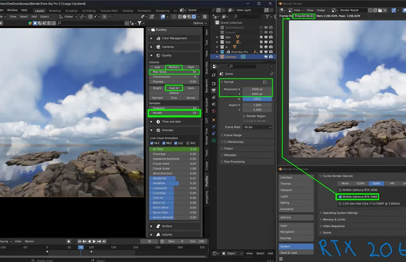 Blender天空预设插件 – Pure-Sky Pro v7.0.25