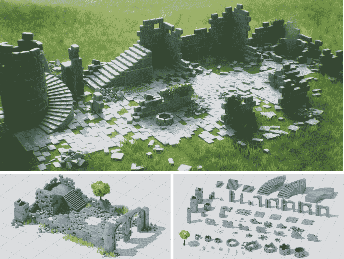风格化城堡废墟资源包 – Stylized Castle Ruins Asset Pack
