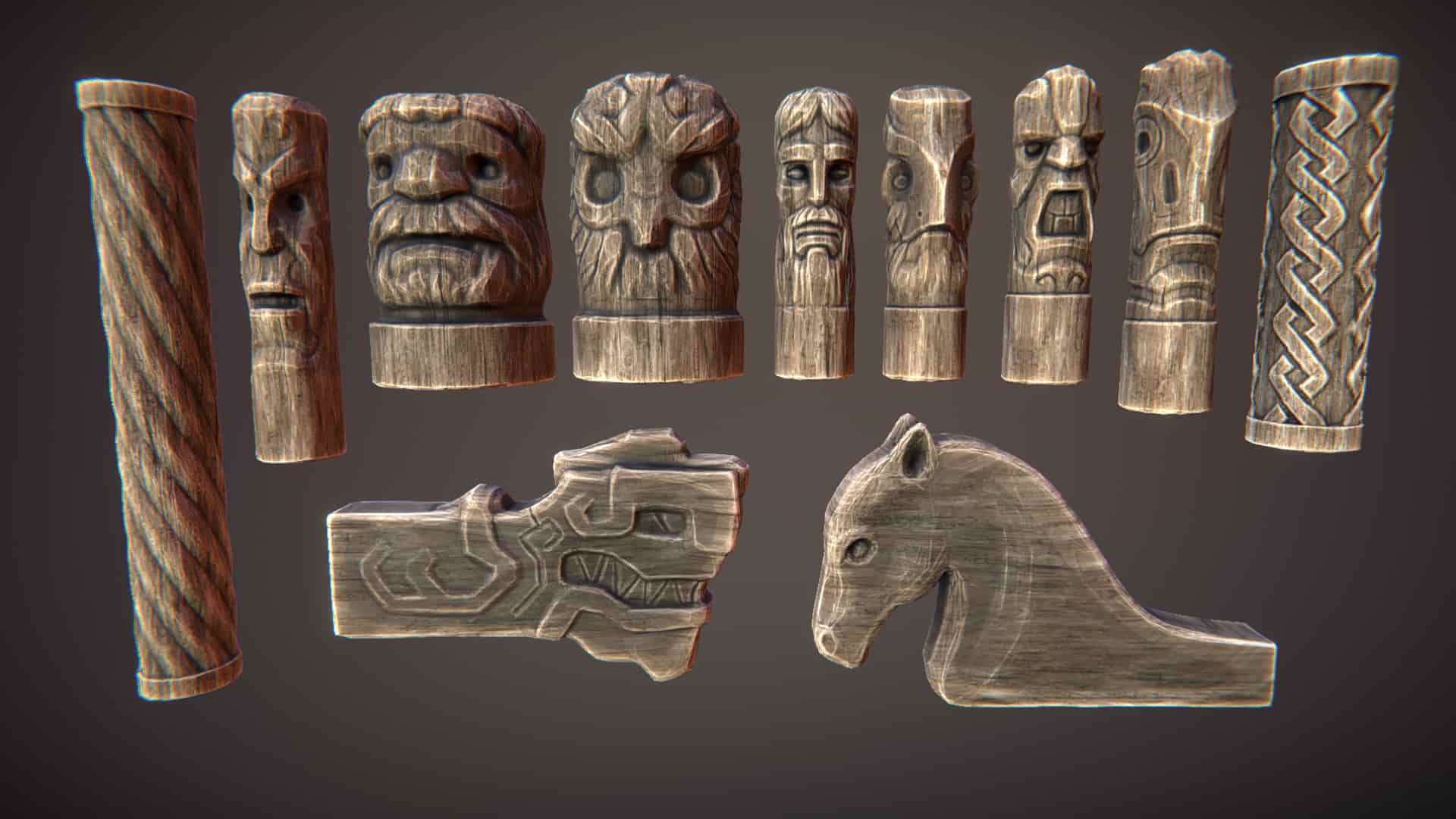 木制雕像 – Wooden statues
