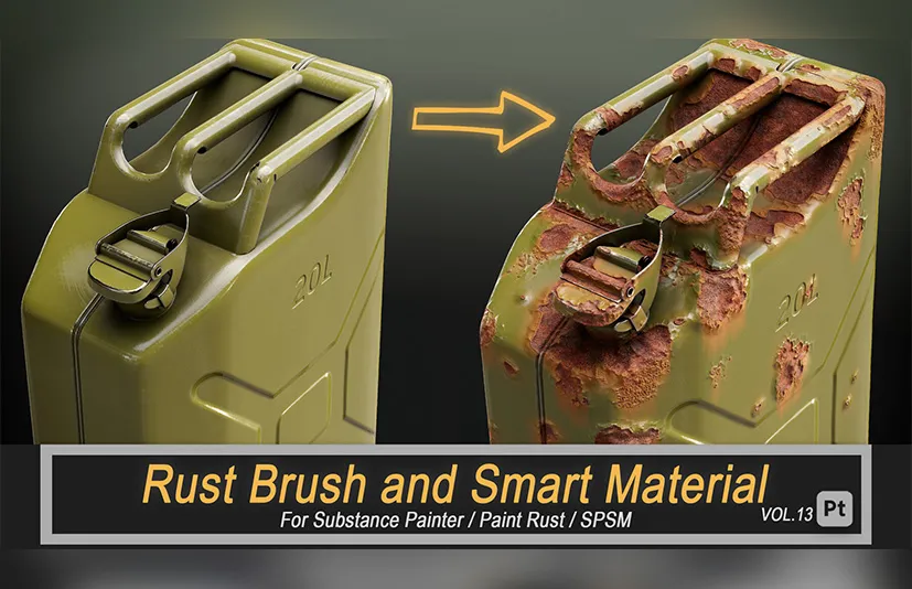 锈迹智能笔刷 – Rust Brush and Smart Material For Substance Painter Vol.13