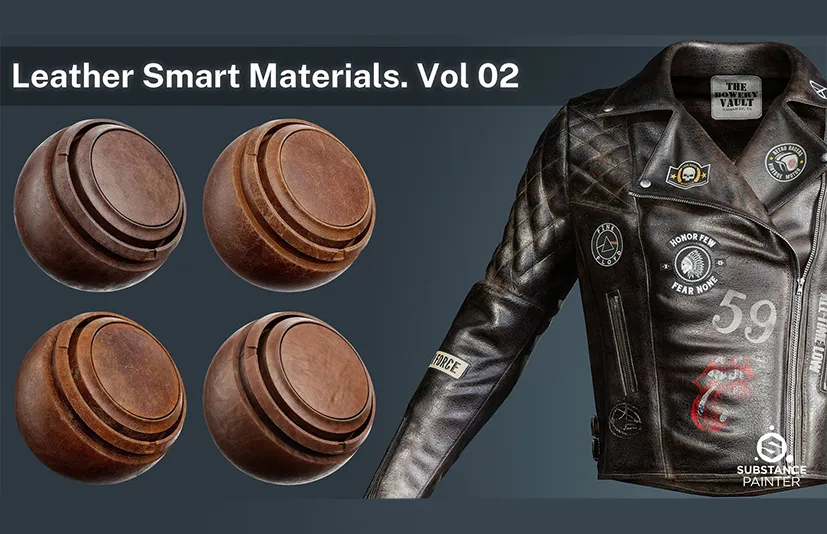 皮革智能材质 – Leather Smart Materials for Substance painter VOL 02