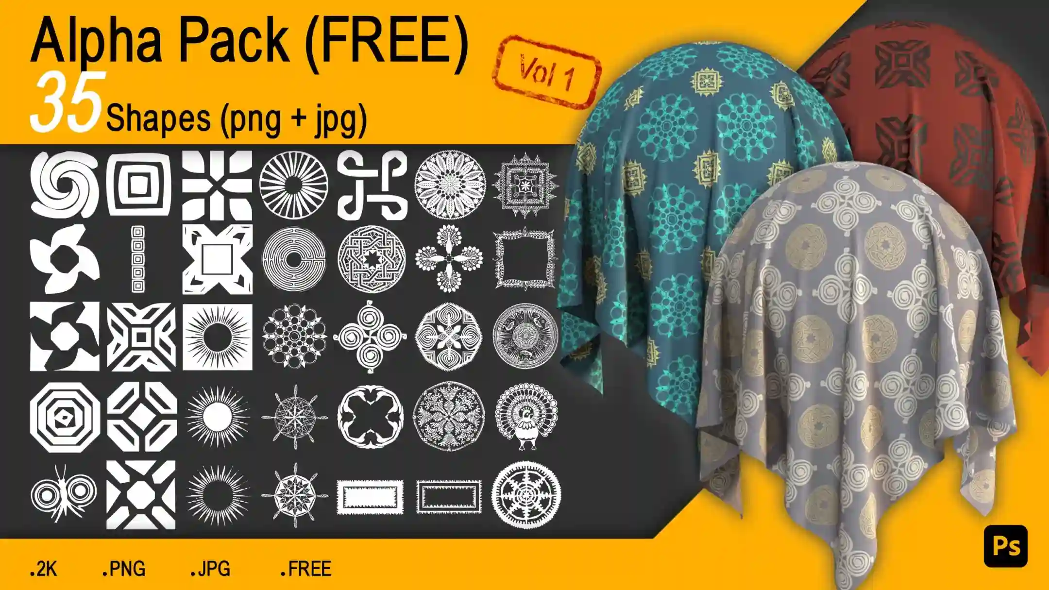 透明通道图案贴图包-Alpha Pack Vol 1