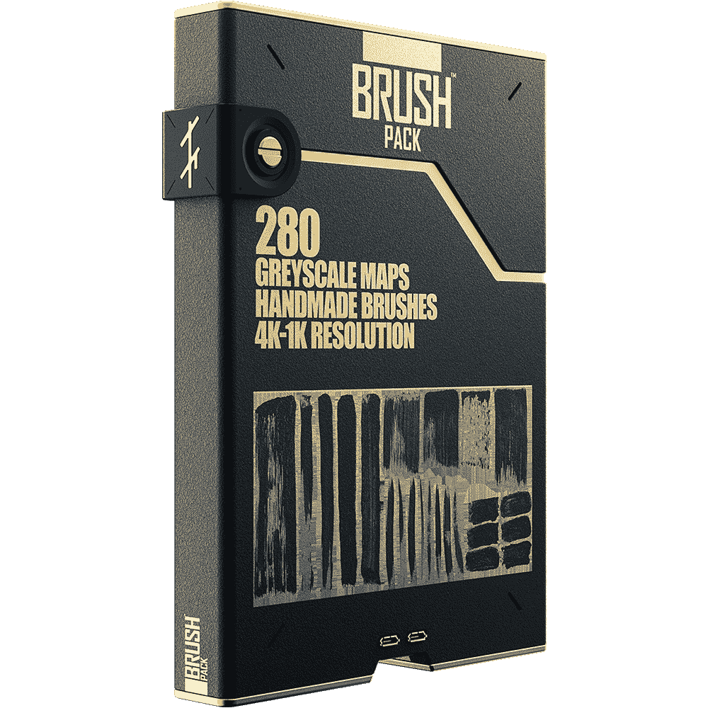 280张中国风水墨毛笔黑白纹理笔刷Brush Pack