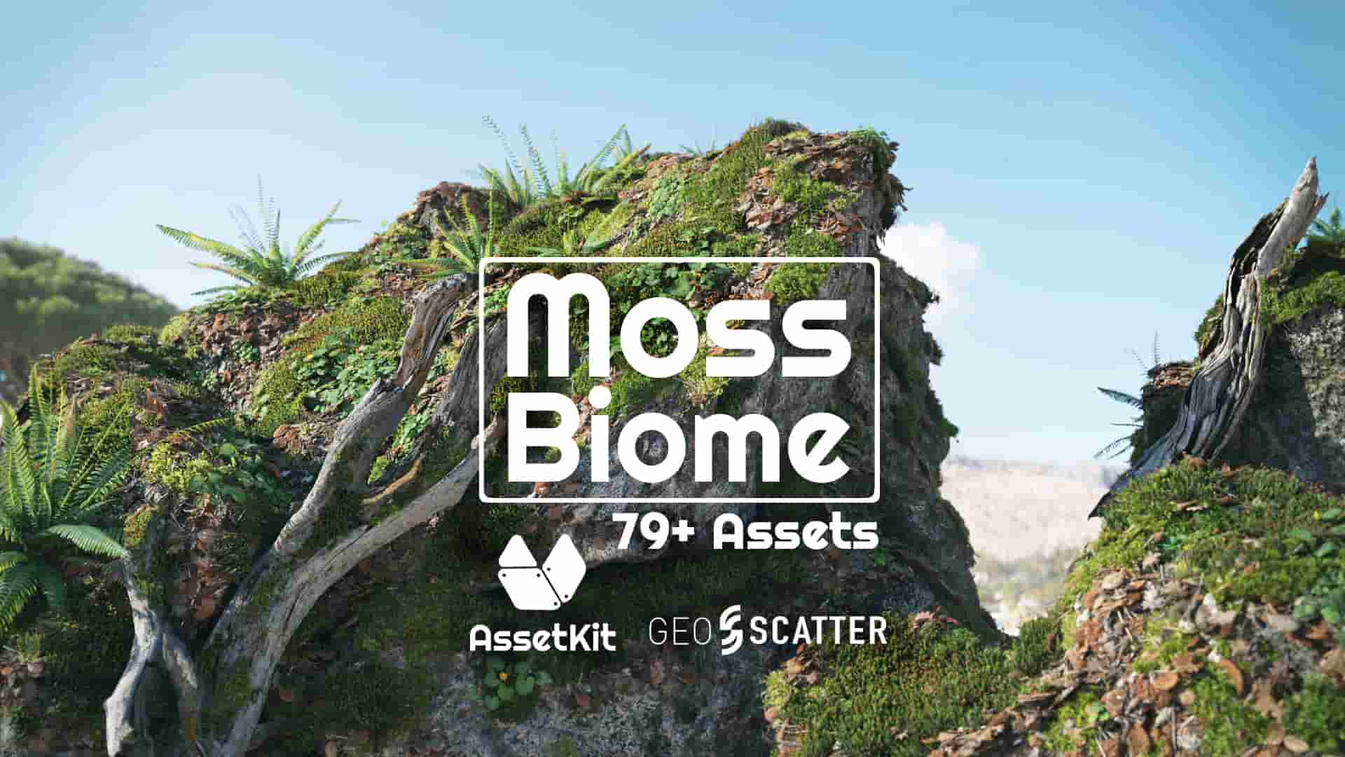 苔藓生物群落地面散布 – 3D 资产包 PBR – Moss Biome Ground Scatter – 3D AssetKit PBR