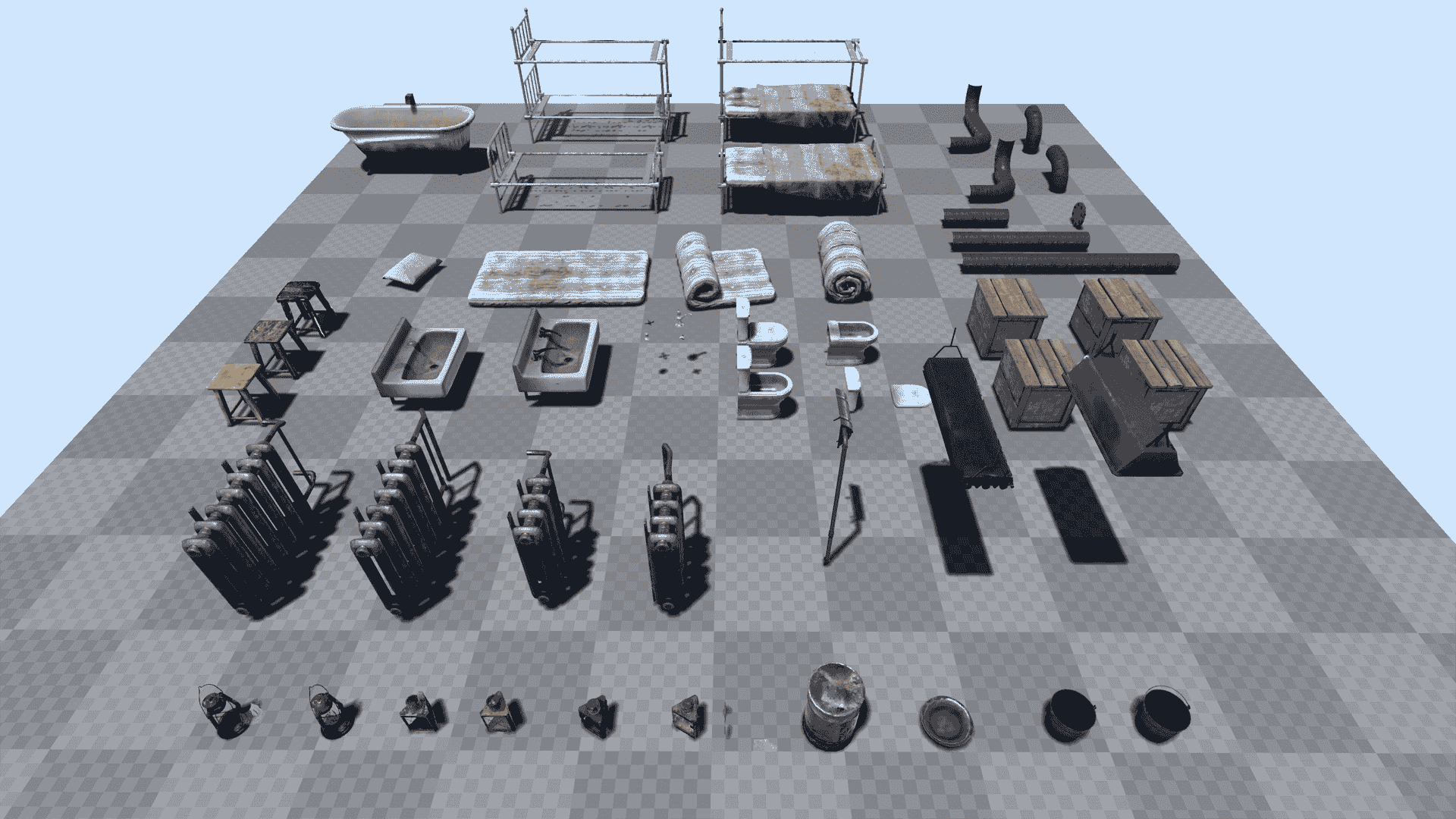 城市老式室内道具包 – Urban Interior Props Pack