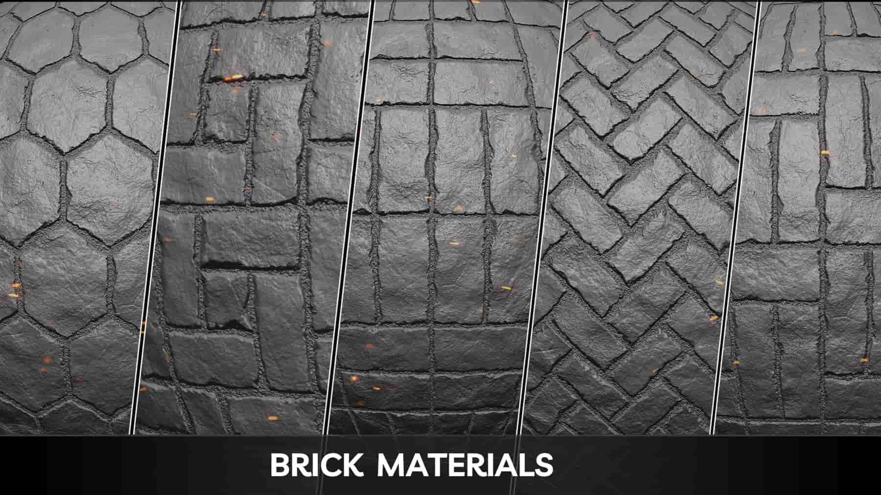 20个砖墙2K Alpha透明通道高清无缝纹理 – 20 Tileable Brick Wall Alphas