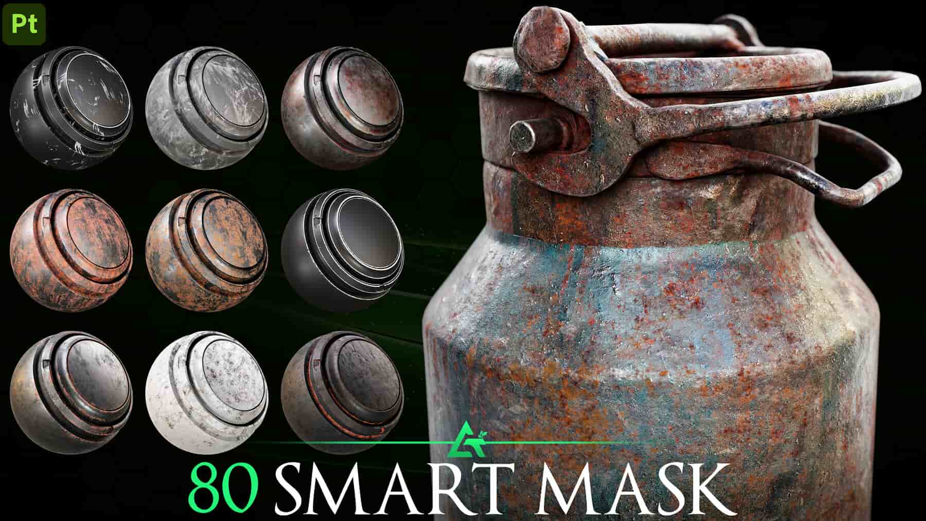 80个高细节智能遮罩-80 High-Detail Smart Mask – Texturing Essential / substance painter – MEGA PACK