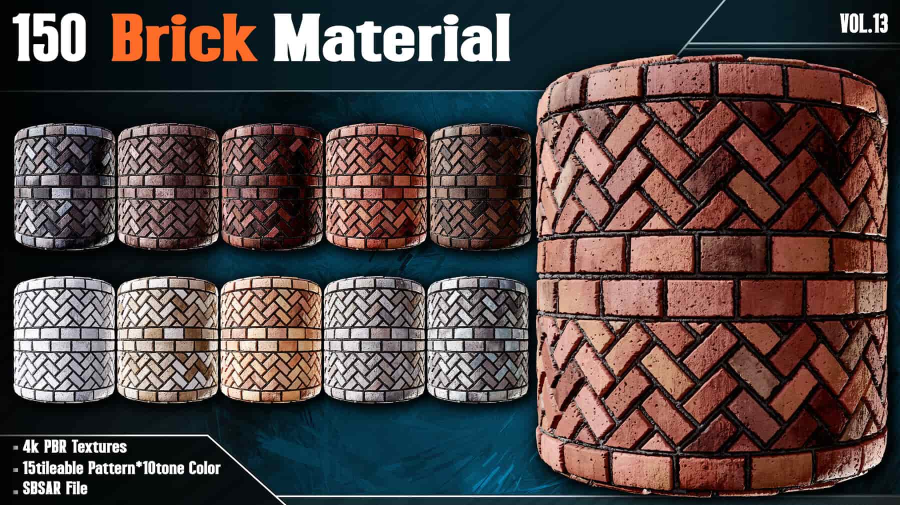 150个砖块智能材质-150 Brick Base Material – VOL13
