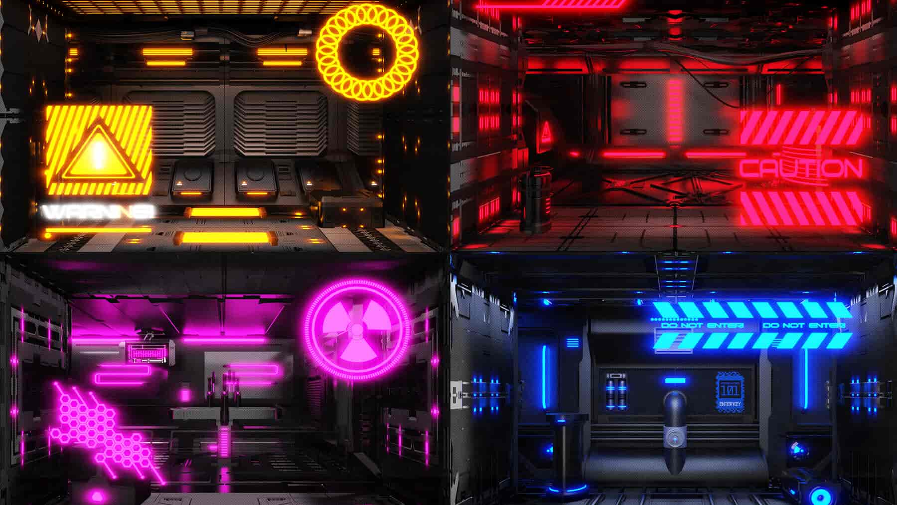 赛博朋克视差贴图-Sci Fi Cyberpunk Parallax Rooms