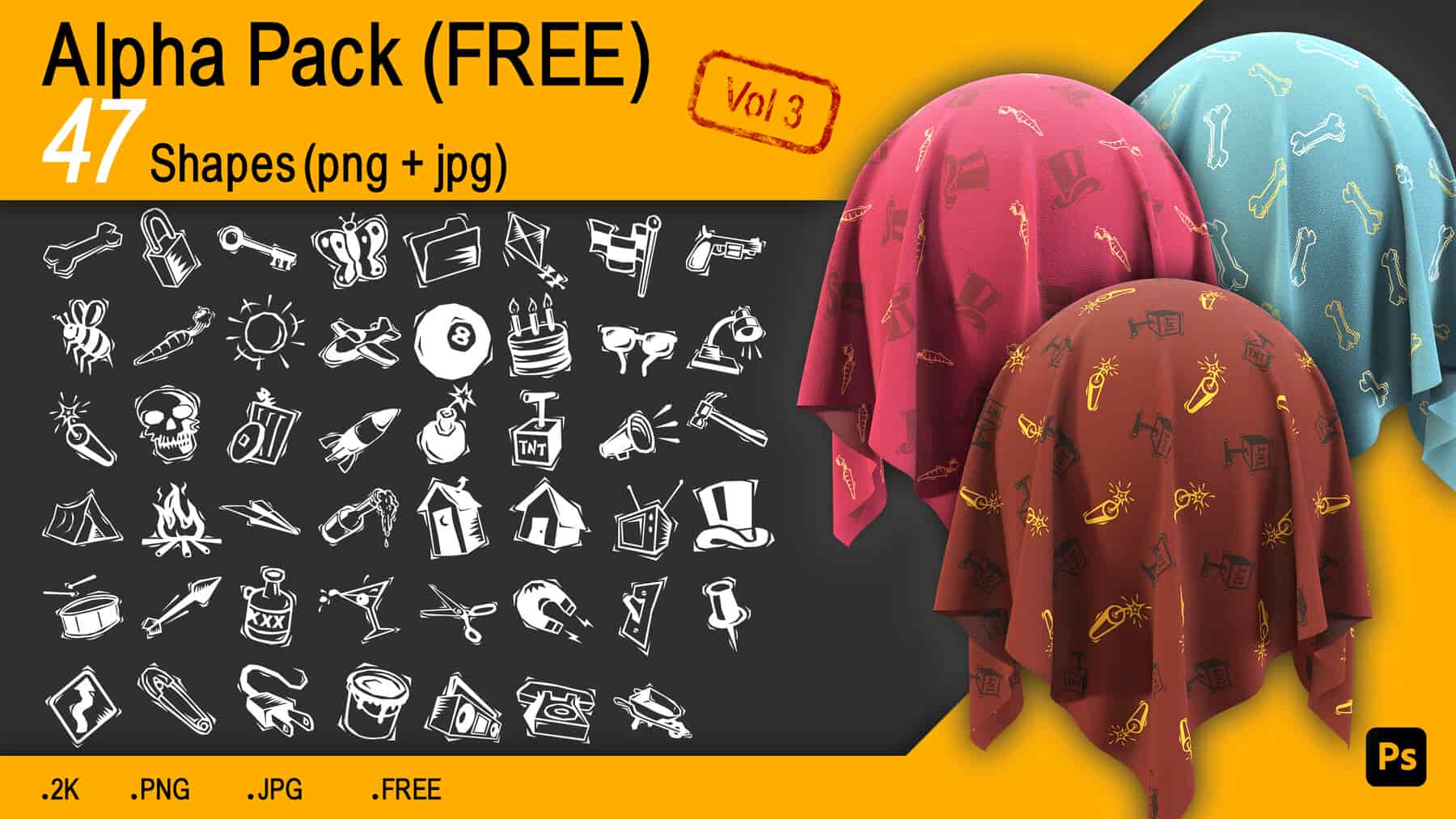 透明通道图案贴图包-Alpha Pack Vol 3