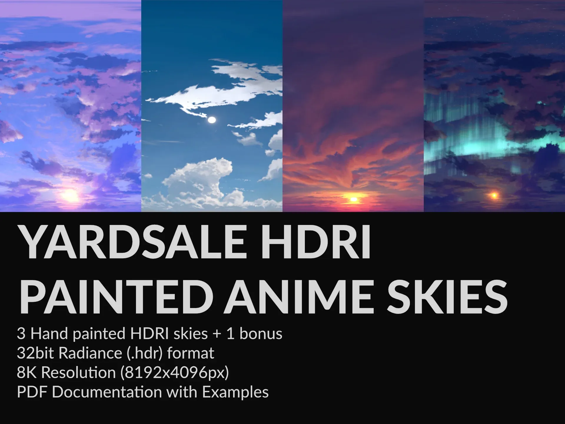 YARDSALE HDRI 手绘动漫天空包 01 – YARDSALE HDRI Painted Anime Skies 01