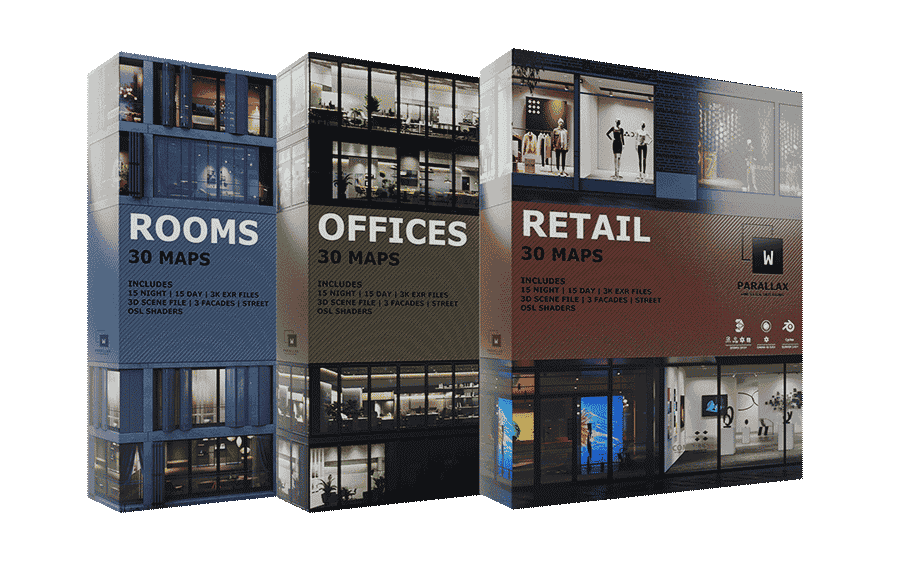 3套OSL贴图-Wparallax-ROOMS OFFICES RETAIL