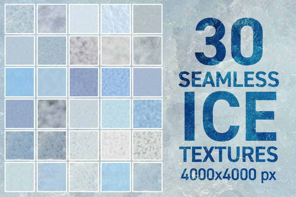 无缝冰纹理贴图-Seamless Ice Textures
