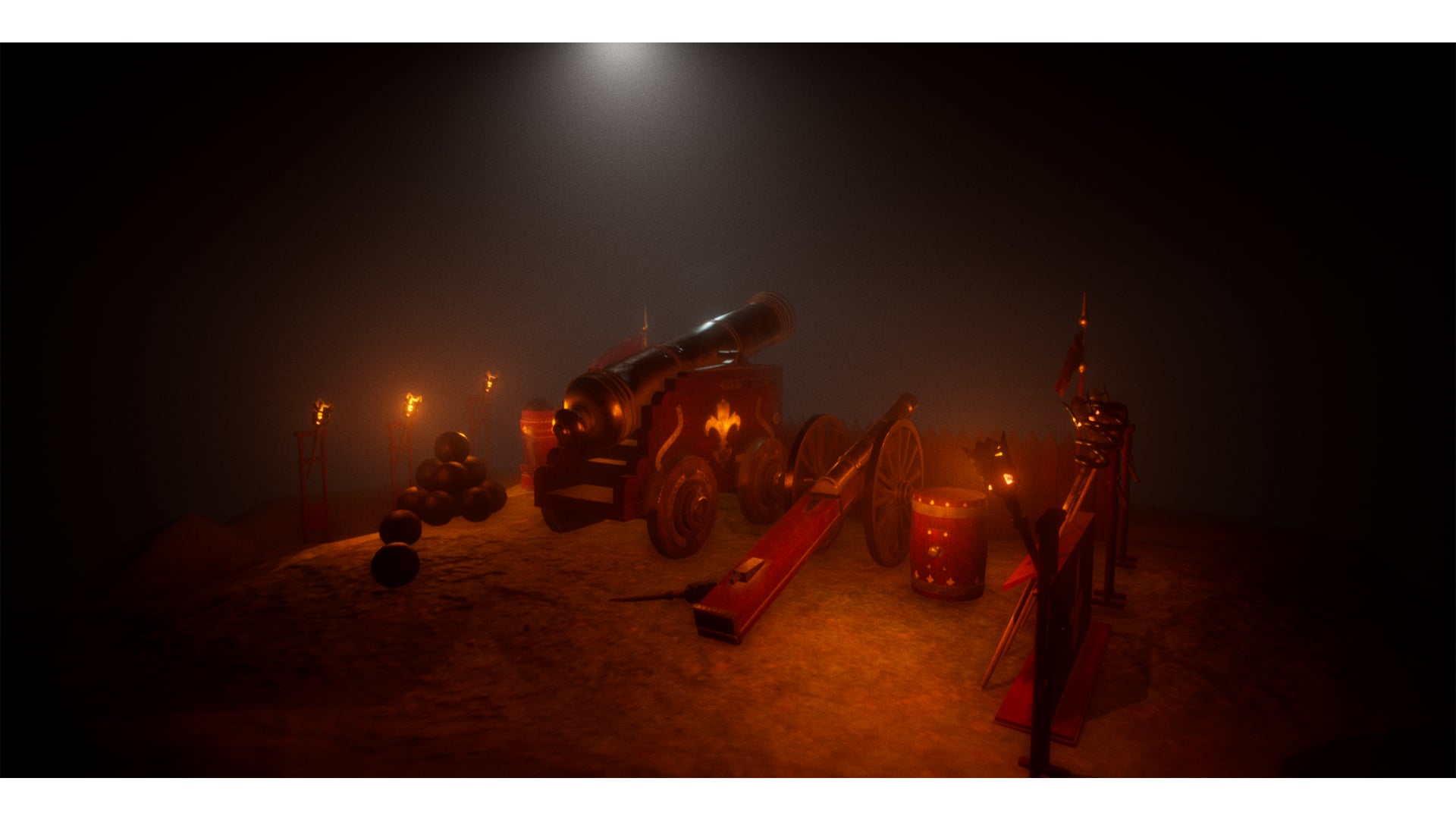 中世纪风格火炮组 – Stylized Medieval Cannon Crew Props
