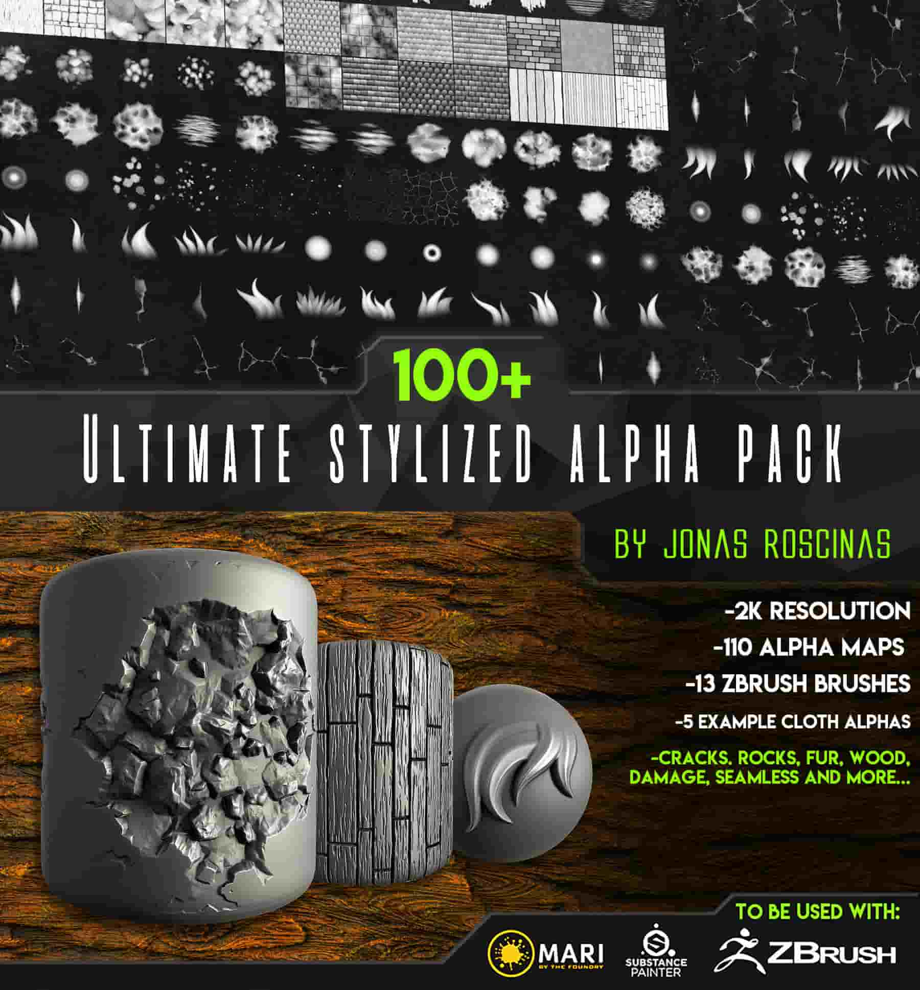 100+ 终极风格化Alpha包 – 100+ Ultimate Stylized Alpha Pack