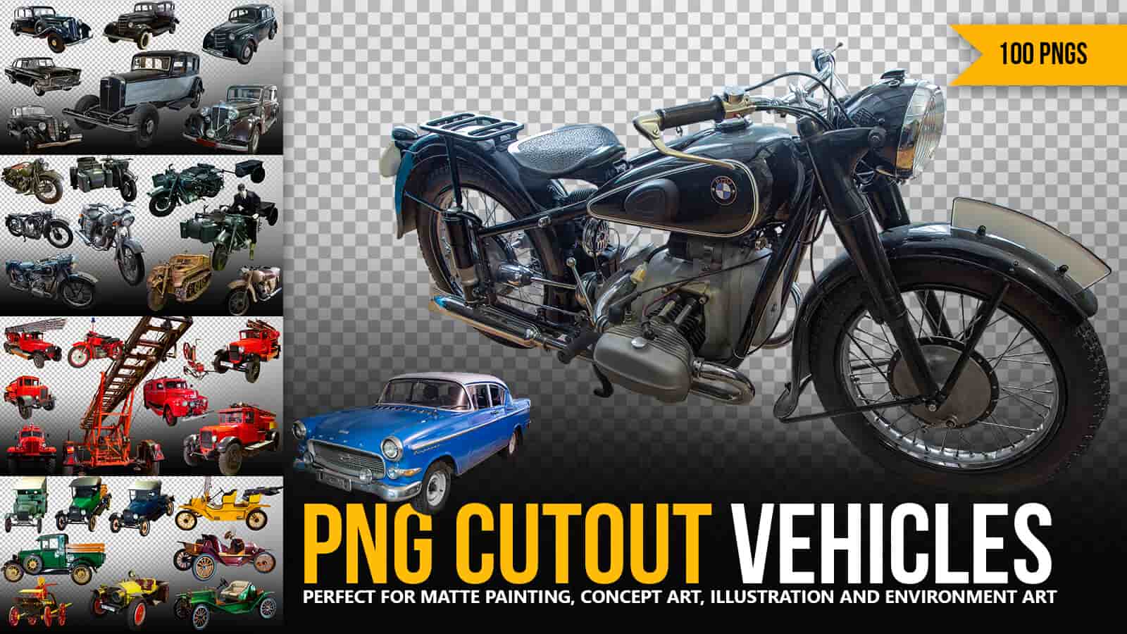 100款PNG车辆剪影参考图 – 100 PNG Cutout Vehicle Reference Pictures