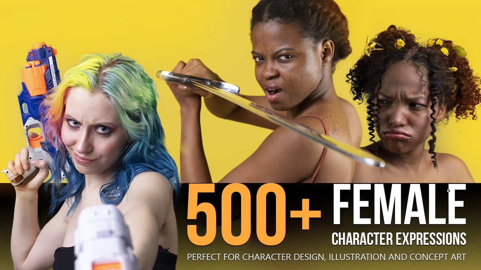 500+女性角色表情参考图片 – 500+ Female Character Expressions Reference Pictures