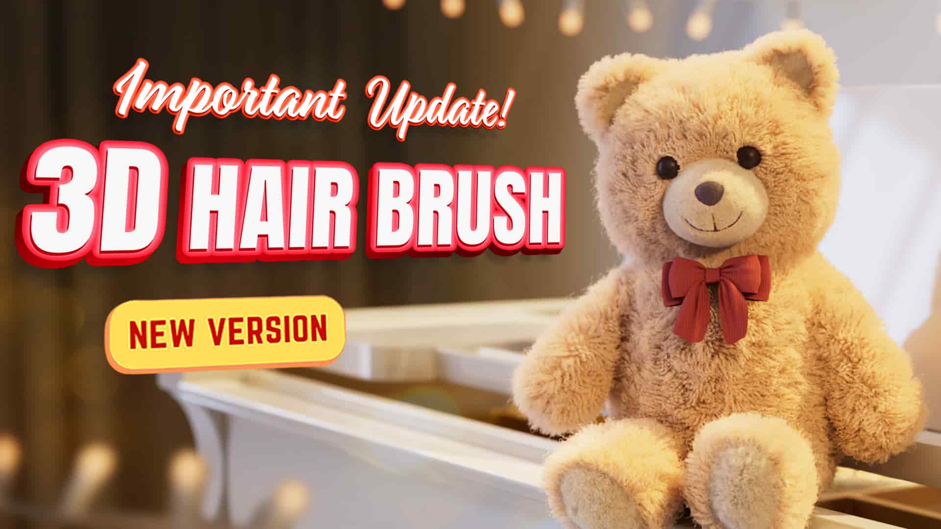 Blender程序化3D头发刷插件 – 3D Hair Brush – Support New Hair System