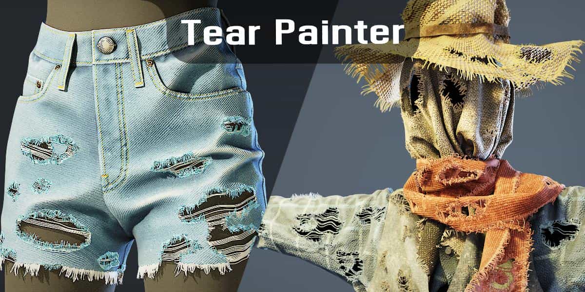 Blender织物撕裂画笔 – Tear Painter v1.0