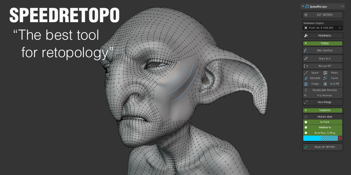 Blender一键拓扑插件 – SpeedRetopo v0.3.6