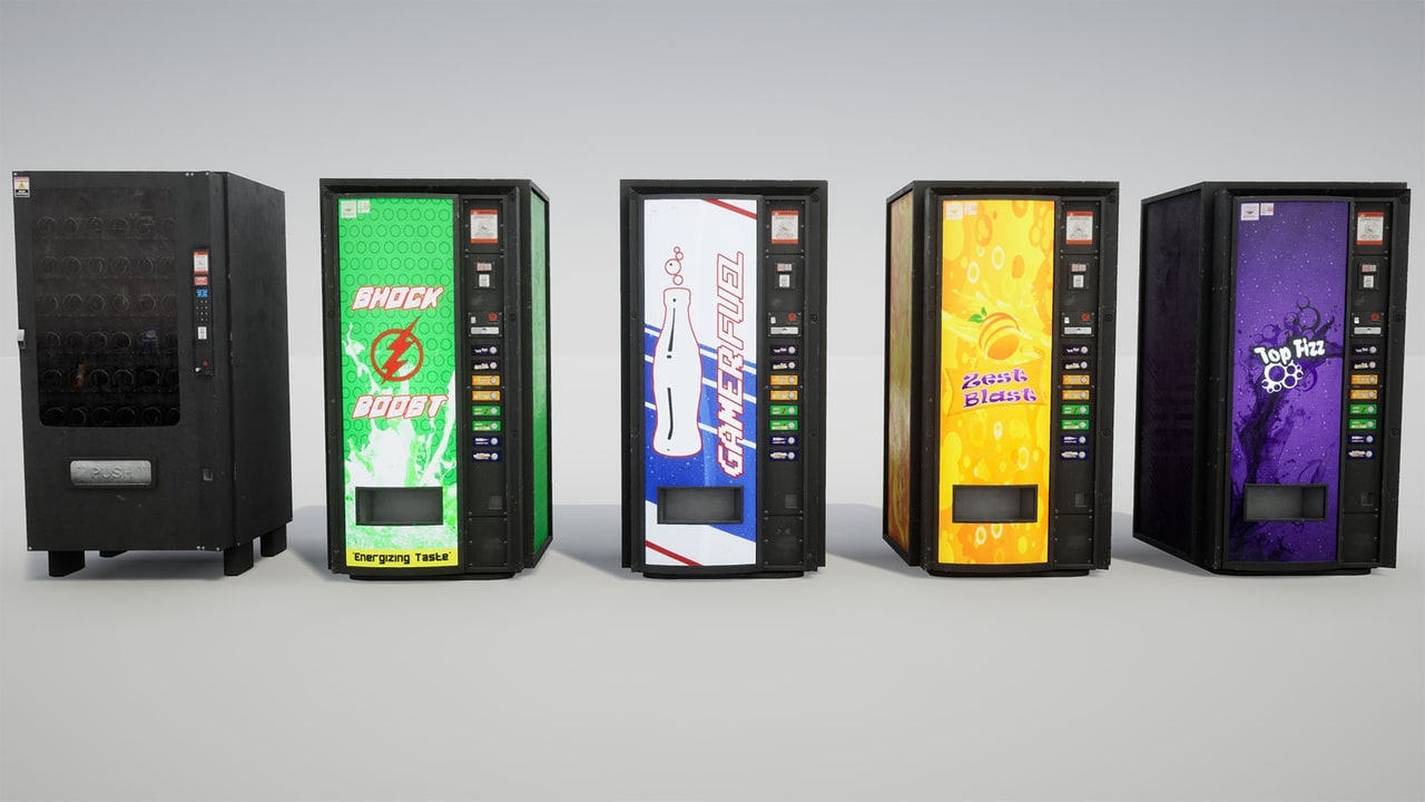 自动售货机 + 食品和饮料道具包 – Vending Machine + Food & Drink – Prop Pack