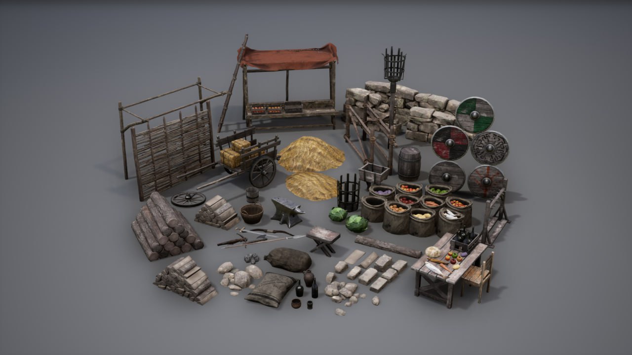 中世纪道具包 – Medieval Props Pack by Meshingun