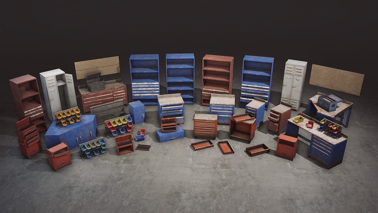 废弃服务车间 – VOL.1 – 架子与存储 – Abandoned Service Garage – VOL.1 – Shelves and Storage