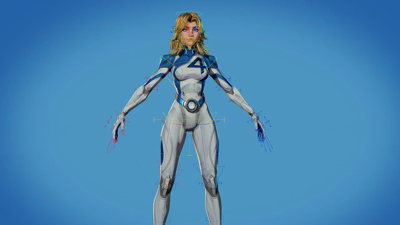 Invisible Woman 绑定模型（Marvel Rivals）- Invisible Woman Rig v1