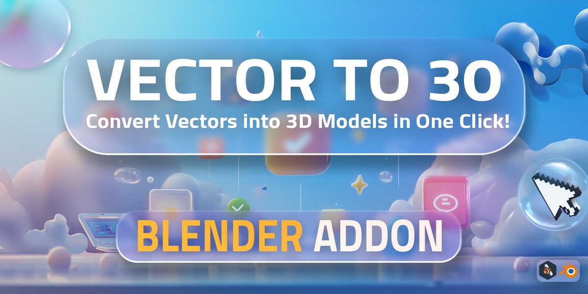 Blender向量转3D插件 – Vector to 3D v1.0.0