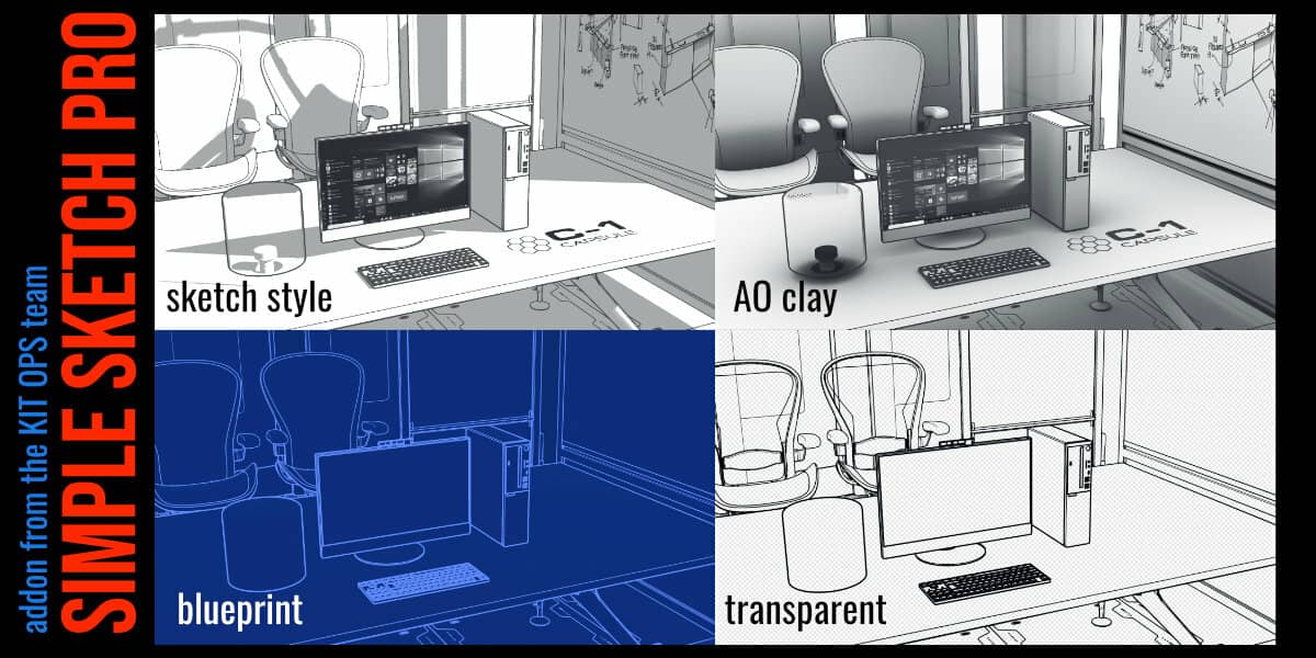 Blender简单草图插件 – Simple Sketch Pro v1.1.0