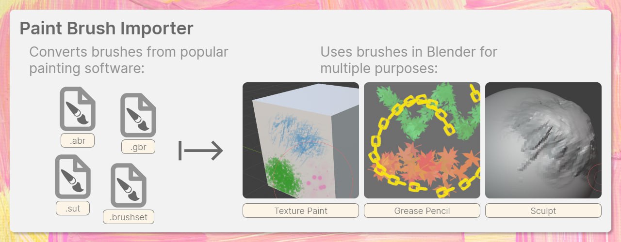 Blende画笔导入器插件 – Paint Brush Importer Blender Add-on