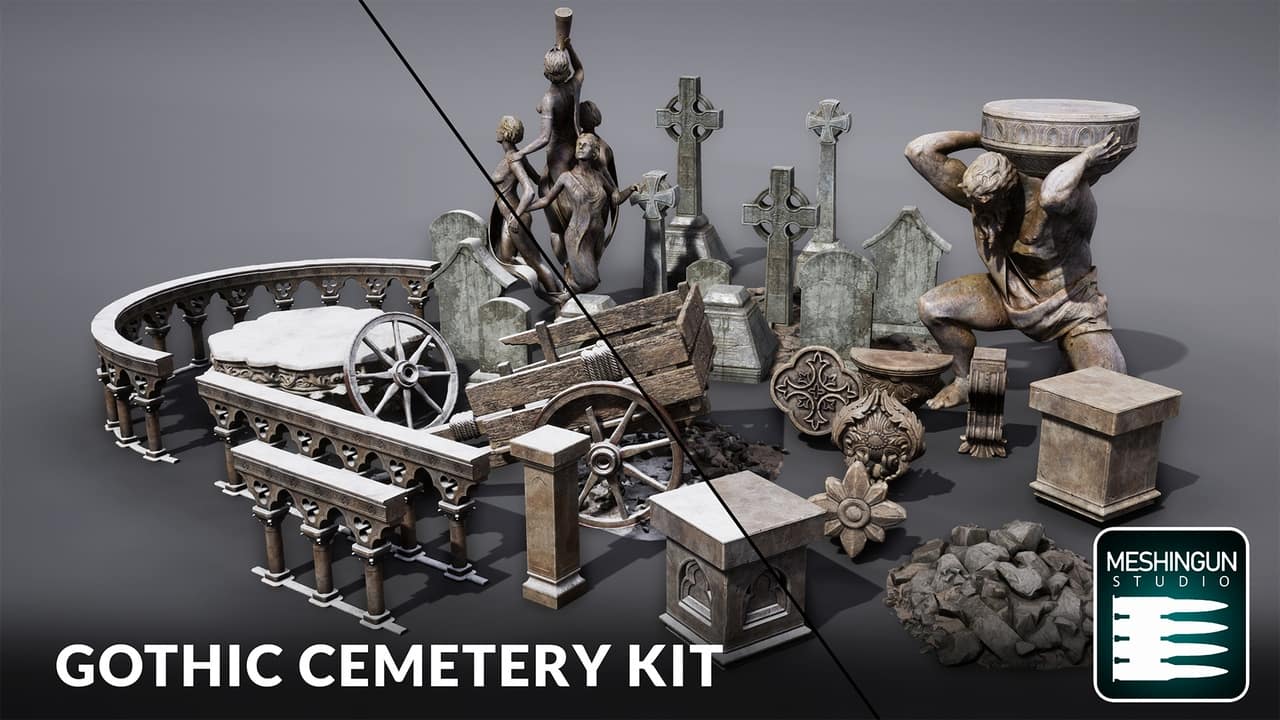 哥特风墓地包 – Gothic Cemetery Pack