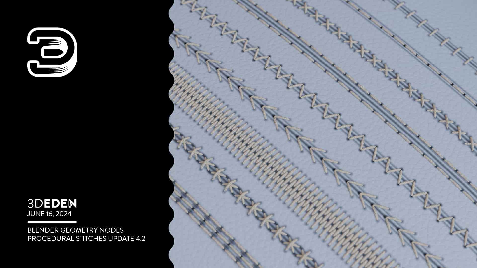 Blender几何节点程序化缝线生成器插件 – Geometry Nodes Procedural Stitches
