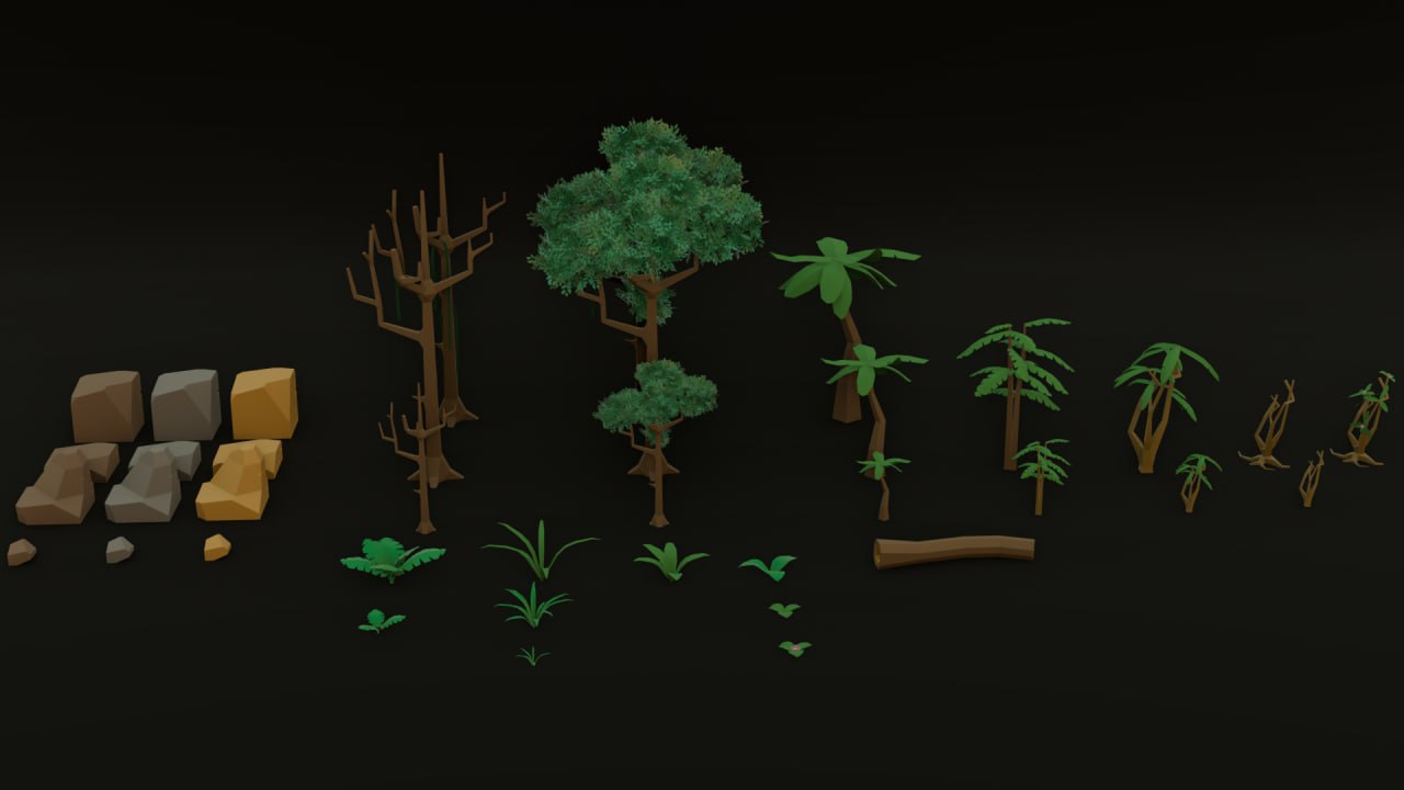 室内丛林植物资源 – Jungle Plants Asset Pack (Blender 4.3)