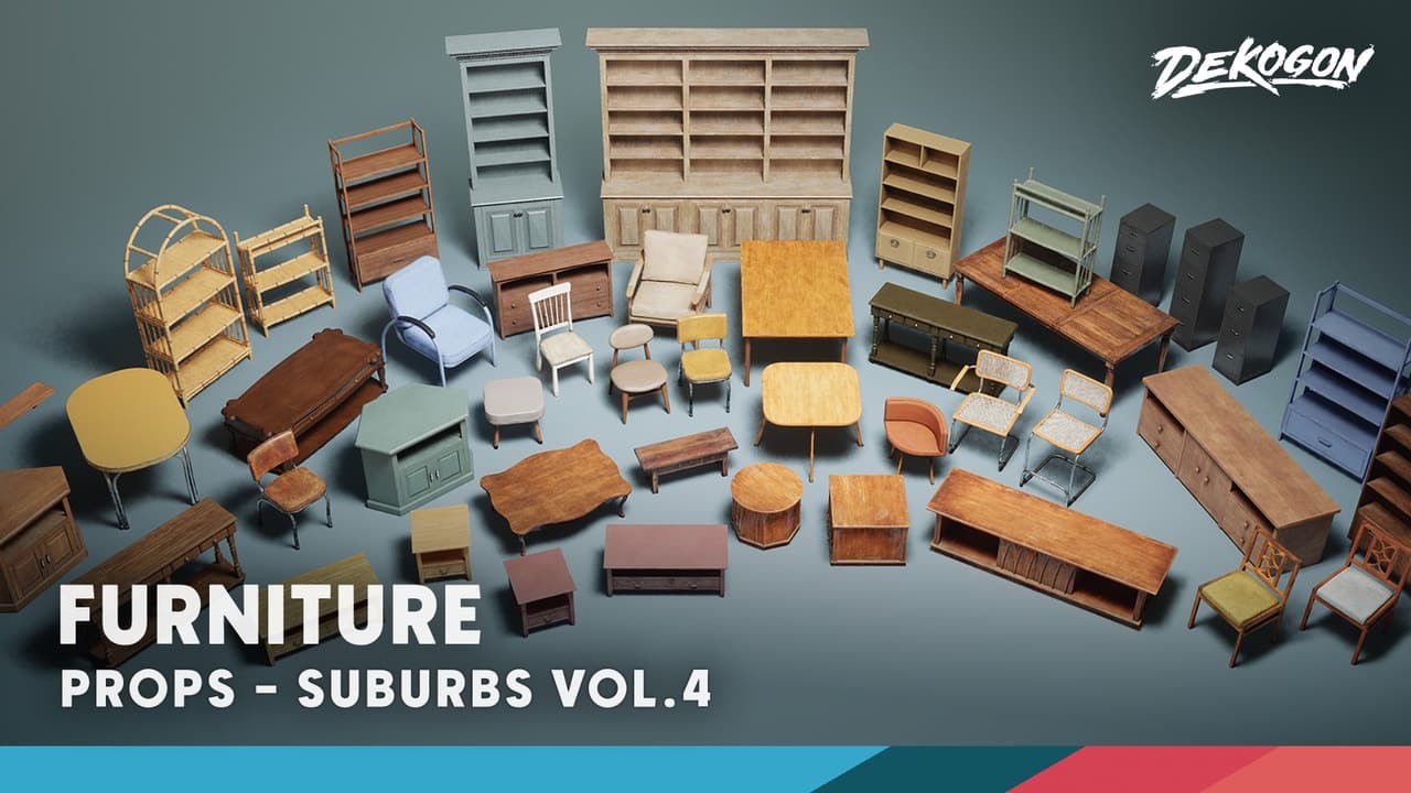 郊区 VOL.4 – 家具（Nanite 与低多边形） – Suburbs VOL.4 – Furniture (Nanite and Low Poly)