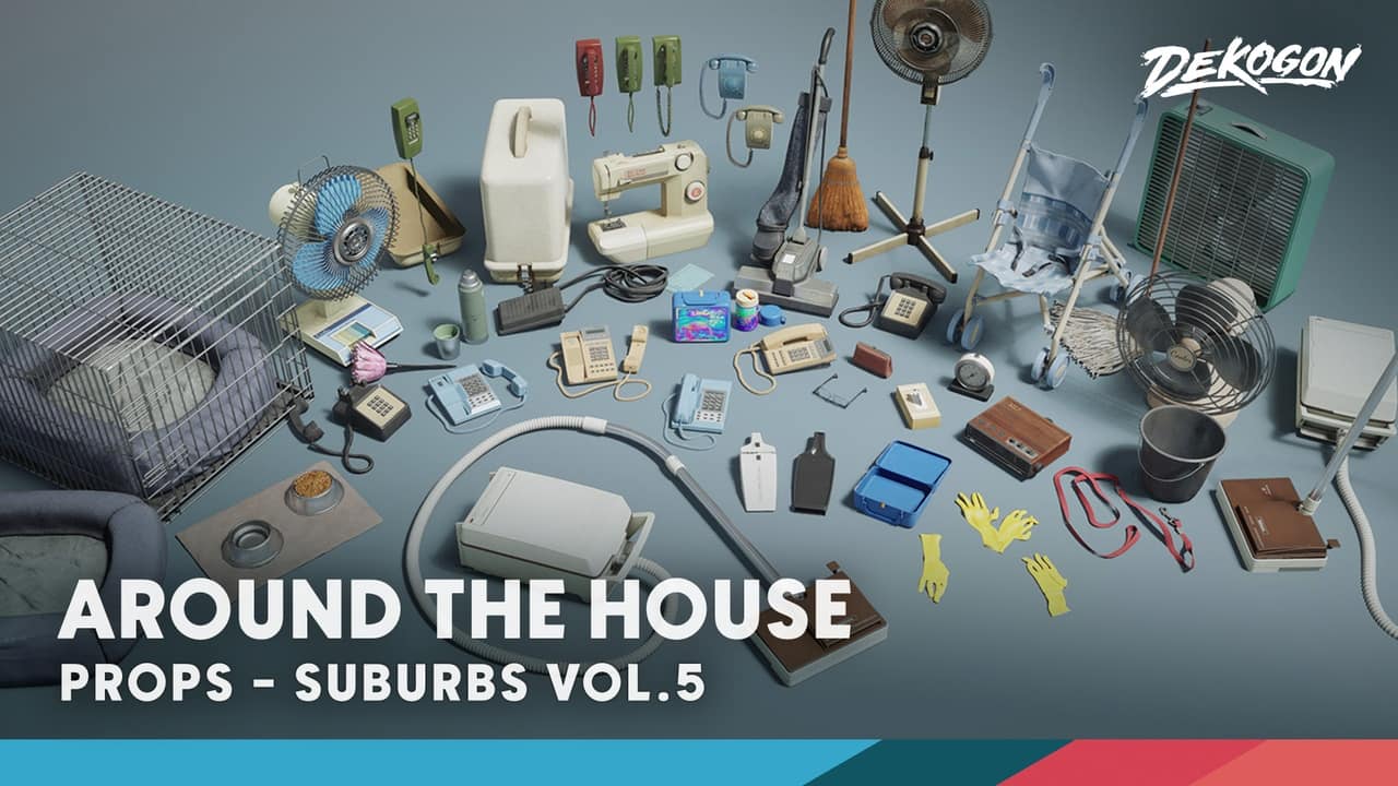 郊区 VOL.5 – 复古家居用品（Nanite 与低多边形） – Suburbs VOL.5 – Around the House Retro (Nanite and Low Poly)