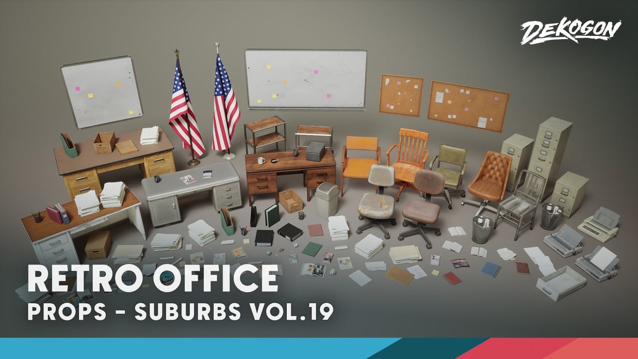 郊区 VOL.19 – 复古办公室（Nanite 与低多边形） – Suburbs VOL.19 – Retro Office (Nanite and Low Poly)