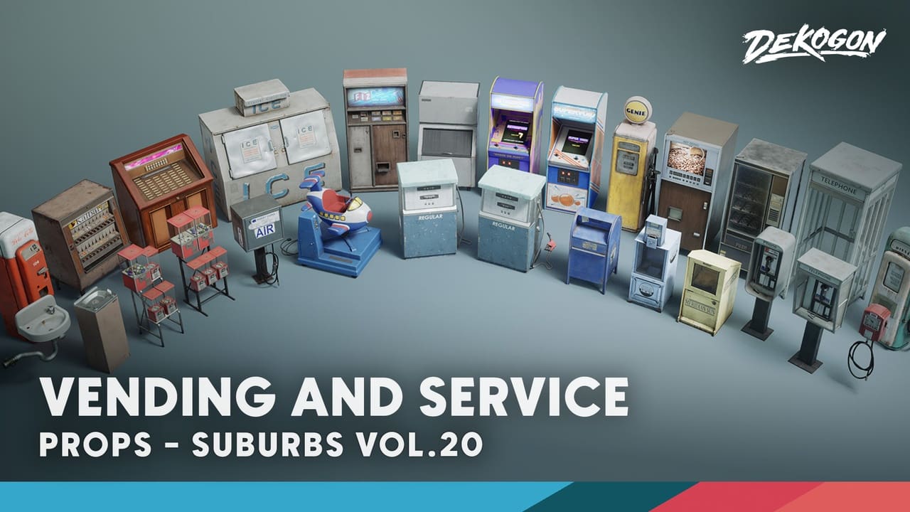 郊区 VOL.20 – 自动售货机与服务设施（Nanite 与低多边形） – Suburbs VOL.20 – Vending and Service (Nanite and Low Poly)