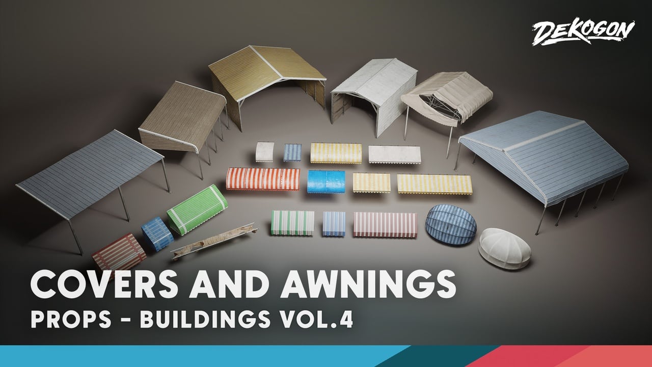 建筑 VOL.4 – 遮盖物与遮阳篷（Nanite 与低多边形） – Buildings VOL.4 – Covers and Awnings (Nanite and Low Poly)