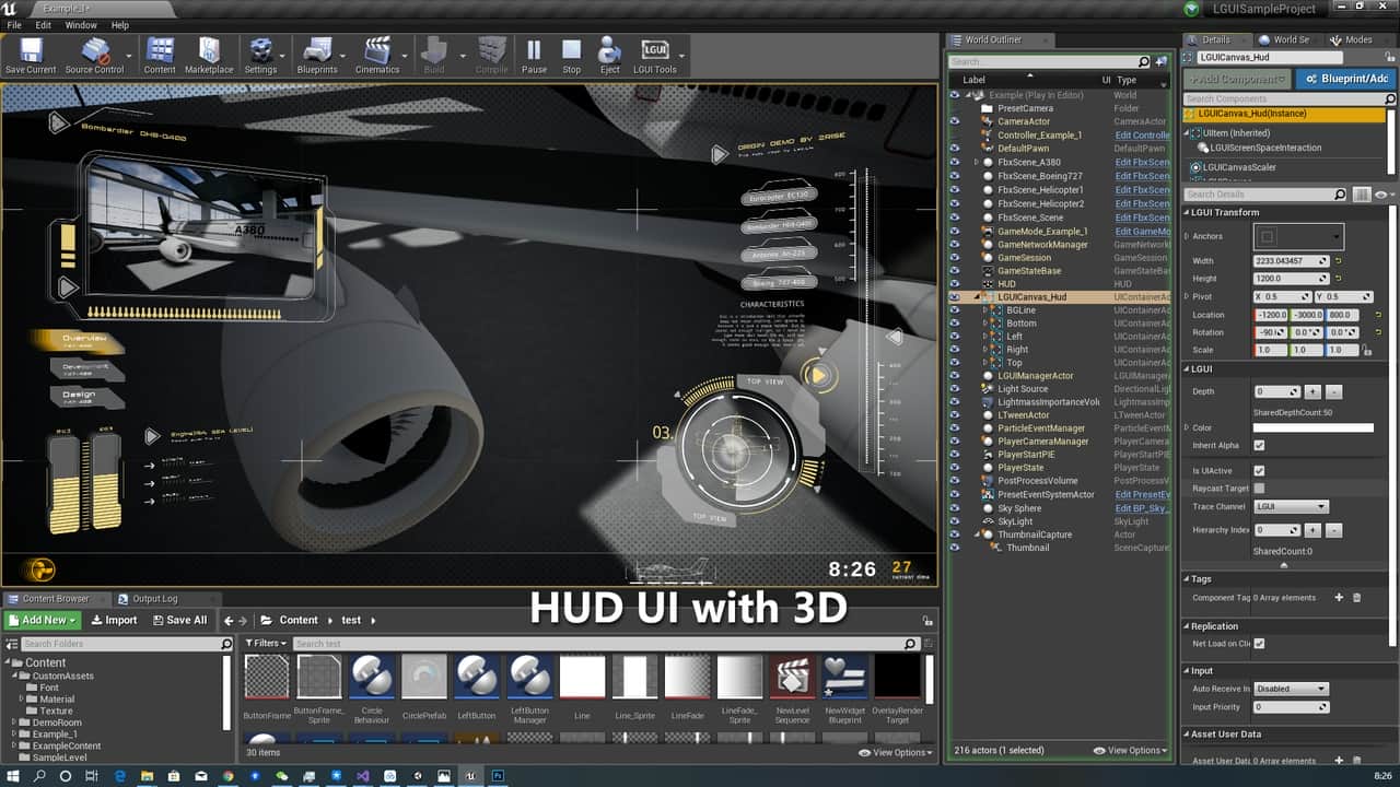 LGUI – Unreal Engine 3D UI 解决方案