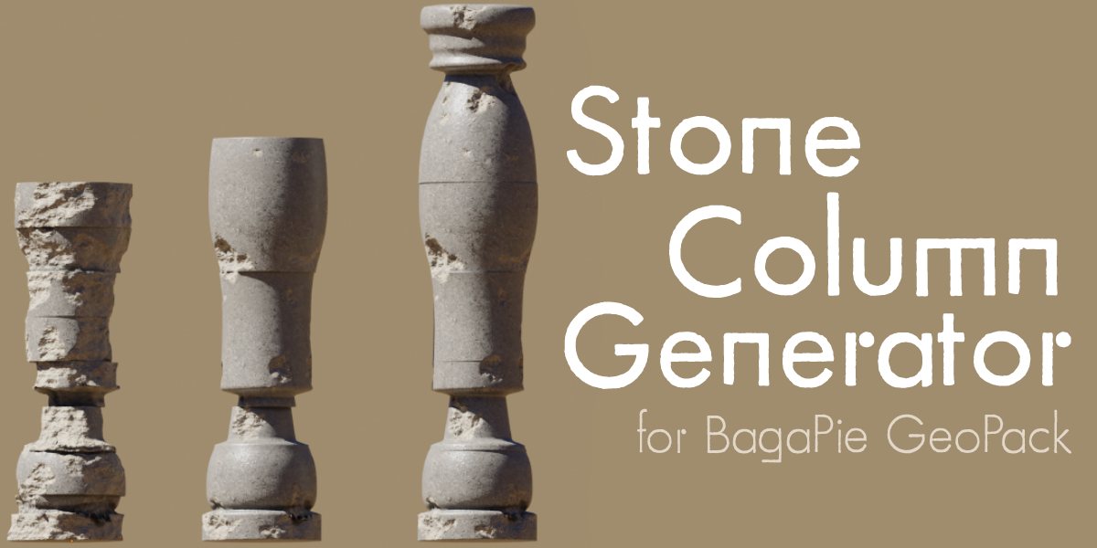 Blender石柱生成器插件 – Stone Column Generator for BagaPie GeoPack