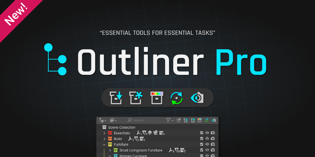 Blender集合管理插件 – Outliner Pro v0.1.1