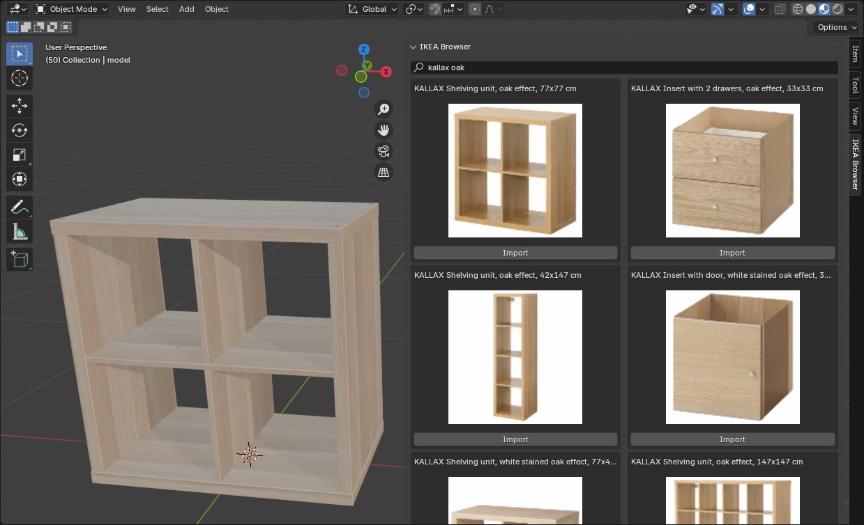 Blender IKEA 浏览器插件 – ikea-browser v0.1.4
