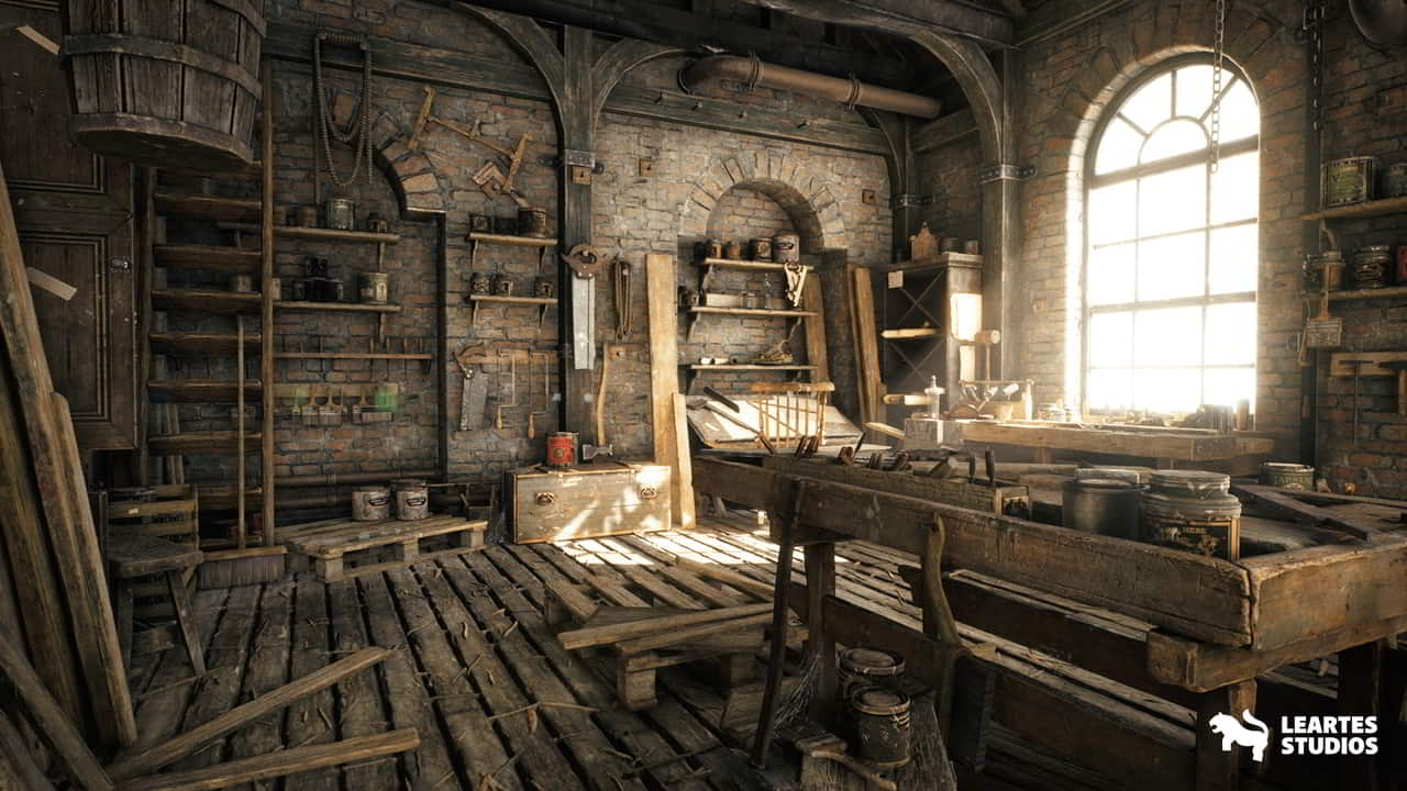 木匠工作坊环境 – Carpenter’s Workshop Environment (Workshop Prop Pack Carpenter Woodworking 3D)