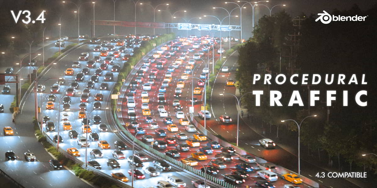 Blender交通插件 – Procedural Traffic v2.2.1