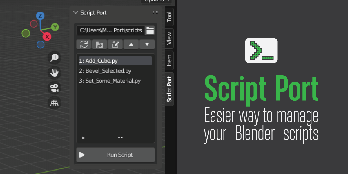 Blender脚本管理插件 – ScriptPort v1.0
