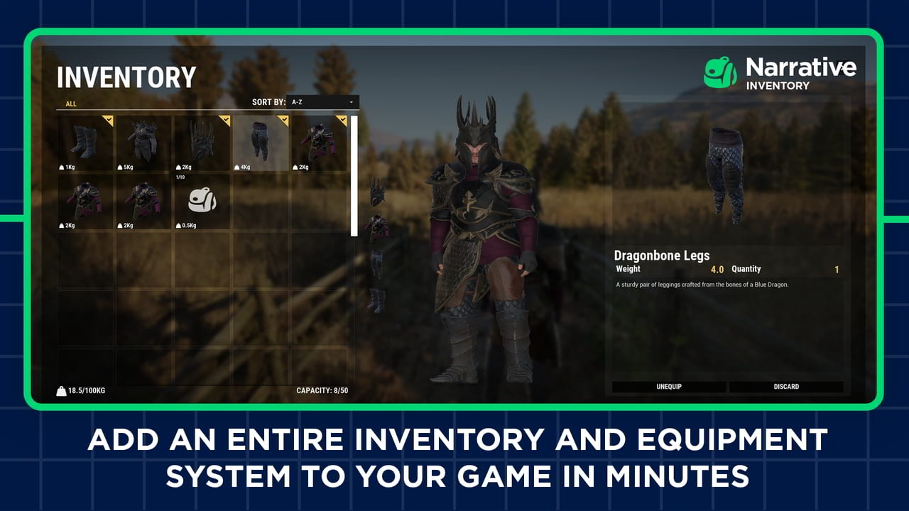 叙事物品栏 – 物品与装备系统 – Narrative Inventory – Inventory & Equipment System