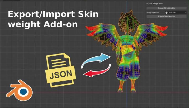 blender皮肤权重导入导出插件 – Import Export Skin Weights v1.0.1
